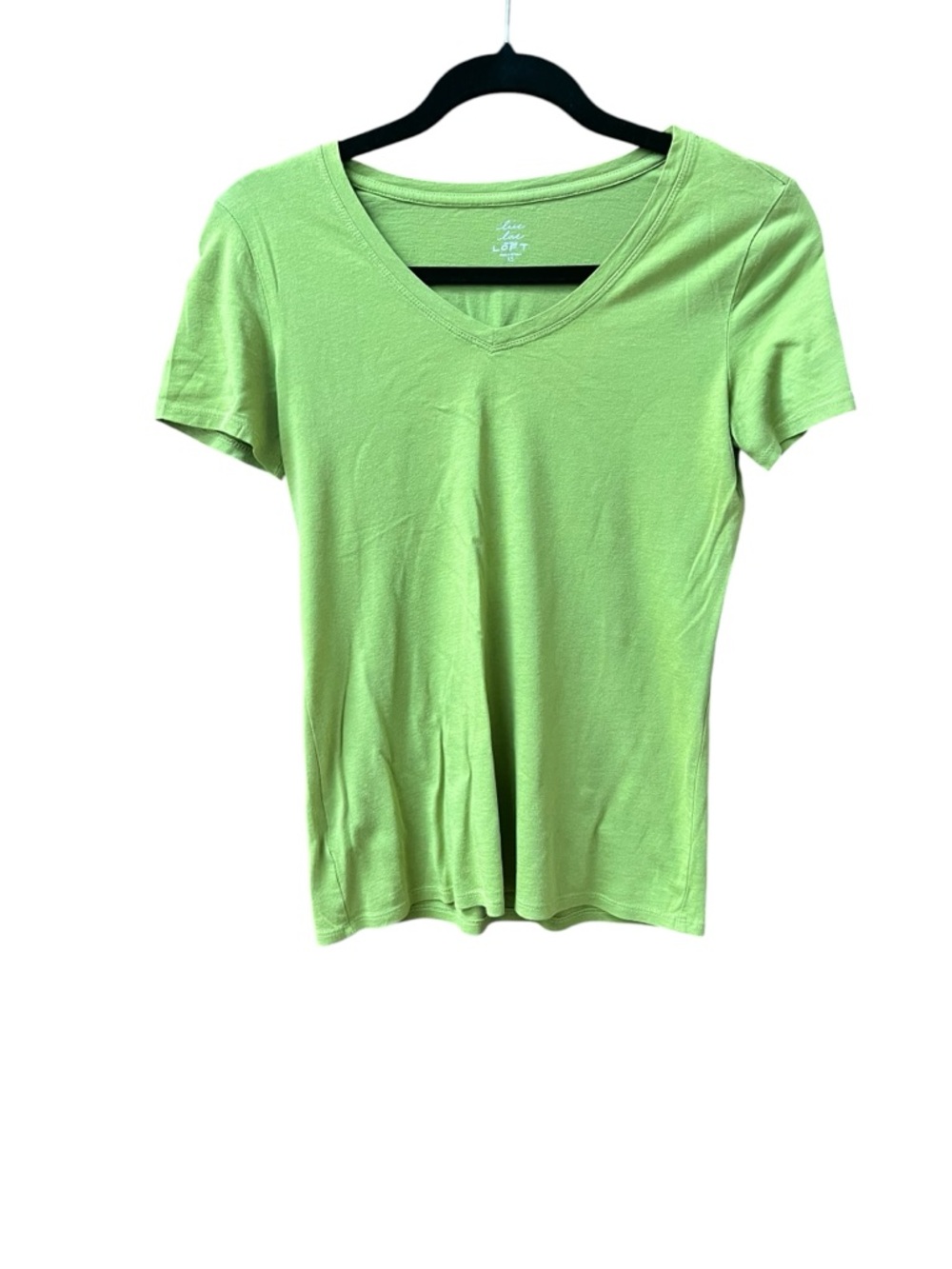Ann Taylor Loft Sage Green V-Neck Short Sleeve Tee Size XS
